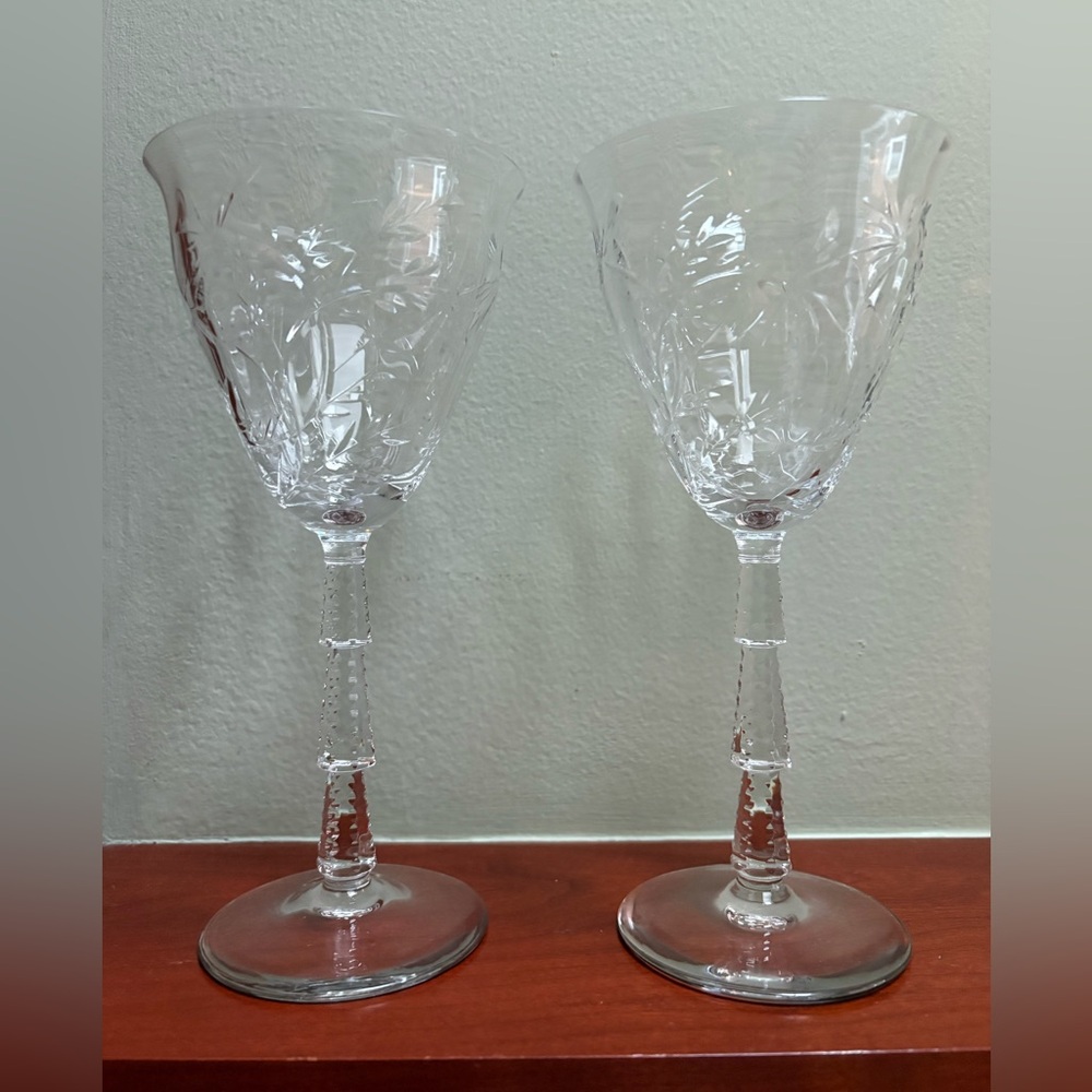Vintage Rock Sharpe Patrician Wine Glasses Set if 2